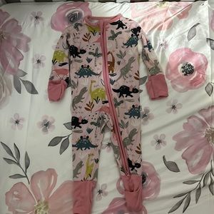 Little Sleepies Pink Jurassic Jungle Zippy